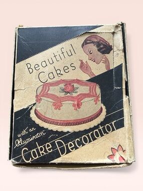 Vintage "Beautiful Cakes" Aluminum Cake Decorator Set In Its Original Box 1950’s